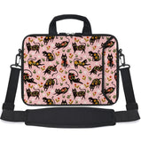 RICHEN 14 15 15.4 15.6 inch Laptop Shoulder Bag Messenger Bag Notebook Handle Sleeve Neoprene Carrying Case with Accessories Pocket (14-15.6 inch, Flowers Cats)