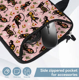 RICHEN 14 15 15.4 15.6 inch Laptop Shoulder Bag Messenger Bag Notebook Handle Sleeve Neoprene Carrying Case with Accessories Pocket (14 - 15.6 inch, Flowers Cats)