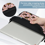 RICHEN 14 15 15.4 15.6 inch Laptop Shoulder Bag Messenger Bag Notebook Handle Sleeve Neoprene Carrying Case with Accessories Pocket (14 - 15.6 inch, Flowers Cats)