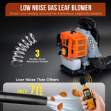 RIDALIYA 63CC Gas Leaf Blower, 3.2HP Backpack Blower with 660 CFM Air Volume and 200 MPH Wind Speed, Powerful 2 - Stroke Engine for Heavy - Duty Lawn, Yard, and Parking Lot Cleanup