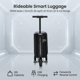 Rideable Suitcase for Adults & Kids, Electric Rideable Luggage 20" Carry On, 250W Electric Scooter Suitcase, 8 MPH, 5 Miles Range, Removable Battery, TSA Lock, USB Charging