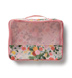 RIFLE PAPER CO. Dahlia Floral Print Travel Packing Cubes Small, Medium, Large + Laundry Bag, Essential 4 - Piece Luggage Organizer Set for Effortless Packing, Suitcase Storage & Stylish Vacation Travel