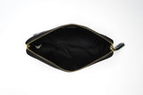 RITTZI Noir Onyx Crocodile Cosmetic Bag - Luxury Vegan Leather Makeup Bag, Black Crocodile Texture Organizer, Beauty Bag for Travel, Skincare & Makeup Storage