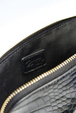RITTZI Noir Onyx Crocodile Cosmetic Bag - Luxury Vegan Leather Makeup Bag, Black Crocodile Texture Organizer, Beauty Bag for Travel, Skincare & Makeup Storage