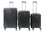 Rivolite New 3 Piece Spinner DOUBLE Wheels Travel Luggage Sets, SIZE 20''26''29'' (Black)