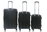 Rivolite New 3 Piece Spinner DOUBLE Wheels Travel Luggage Sets, SIZE 20''26''29'' (Black)