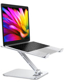 RIWUCT Foldable Laptop Stand, Height Adjustable Ergonomic Computer Stand for Desk, Aluminum Portable Laptop Riser Holder Notebook Mount Compatible with MacBook Pro Air, HP, Dell 10-16