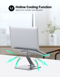 RIWUCT Foldable Laptop Stand, Height Adjustable Ergonomic Computer Stand for Desk, Aluminum Portable Laptop Riser Holder Notebook Mount Compatible with MacBook Pro Air, HP, Dell 10 - 16"