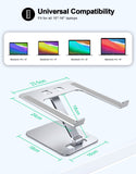 RIWUCT Foldable Laptop Stand, Height Adjustable Ergonomic Computer Stand for Desk, Aluminum Portable Laptop Riser Holder Notebook Mount Compatible with MacBook Pro Air, HP, Dell 10 - 16"
