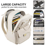 RJEU Girls Laptop Backpacks 15.6 Inch,Large Capacity School Bag College Backpack with USB Charging Port,Fashion Bookbags Computer Bag for Teens Students,Off - white