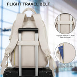 RJEU Girls Laptop Backpacks 15.6 Inch,Large Capacity School Bag College Backpack with USB Charging Port,Fashion Bookbags Computer Bag for Teens Students,Off - white