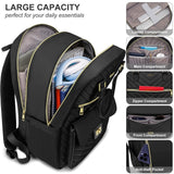 RJEU School Backpack Aesthetic for Teen Girls,Laptop Bag Bookbag with USB Port for Women College Student,Mochilas de Mujer,Black