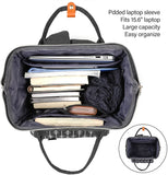 RJEU Women Backpack Travel Laptop Bag - 15.6 Inch Anti Theft Slim Backpack with USB Charging Port, Water Resistant Sturdy - School College, Ergonomic, Fits Notebook, Black