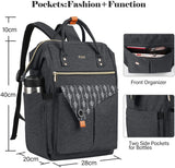 RJEU Women Backpack Travel Laptop Bag - 15.6 Inch Anti Theft Slim Backpack with USB Charging Port, Water Resistant Sturdy - School College, Ergonomic, Fits Notebook, Black