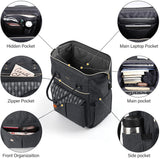 RJEU Women Backpack Travel Laptop Bag - 15.6 Inch Anti Theft Slim Backpack with USB Charging Port, Water Resistant Sturdy - School College, Ergonomic, Fits Notebook, Black