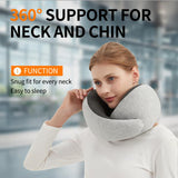 RKADIR Travel Neck Pillow Airplane, Memory Foam Travel Pillows for Comfort on Sleeper Hold Compact and Ergonomic Design for Traveling Car Rides Home Road Trip Essentials for Adults and Kids (Grey)