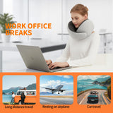 RKADIR Travel Neck Pillow Airplane, Memory Foam Travel Pillows for Comfort on Sleeper Hold Compact and Ergonomic Design for Traveling Car Rides Home Road Trip Essentials for Adults and Kids (Grey)