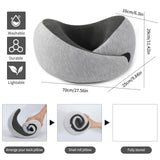 RKADIR Travel Neck Pillow Airplane, Memory Foam Travel Pillows for Comfort on Sleeper Hold Compact and Ergonomic Design for Traveling Car Rides Home Road Trip Essentials for Adults and Kids (Grey)
