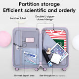 ROAMING 20 - Inch Purple Carry On Luggage Airline Approved Lightweight PC Hardside Rolling Suitcase with TSA Lock Cup Holder USB Charging Port and Spinner Wheels for Women Ice cream suitcase