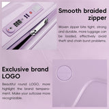 ROAMING 20 - Inch Purple Carry On Luggage Airline Approved Lightweight PC Hardside Rolling Suitcase with TSA Lock Cup Holder USB Charging Port and Spinner Wheels for Women Ice cream suitcase