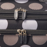 Rockland Escape 4 - Piece Softside Upright Luggage Set, Telescoping Handles, Black Dot, (14/19/24/28)