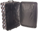 Rockland Escape 4 - Piece Softside Upright Luggage Set, Telescoping Handles, Black Dot, (14/19/24/28)