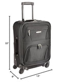Rockland Expandable Spinner Carry On, Black, 19 - Inch