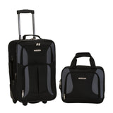 Rockland Fashion Softside Upright Luggage Set, Black/Gray, 2 - Piece (14/19)