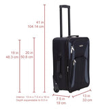 Rockland Fashion Softside Upright Luggage Set, Black/Gray, 2 - Piece (14/19)
