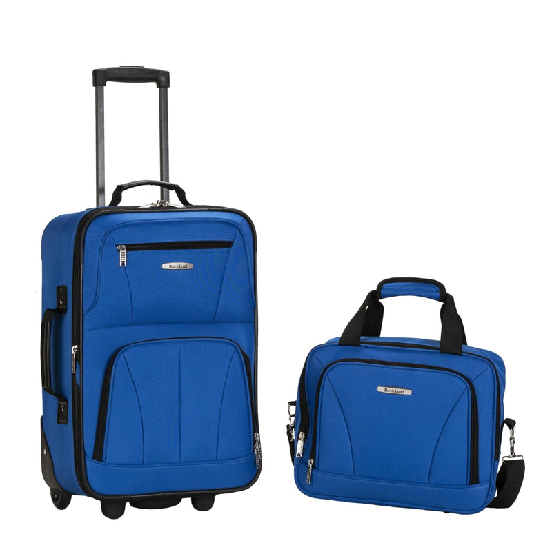 Rockland Fashion Softside Upright Luggage Set, Expandable, Blue, 2 - Piece Set (14/19)