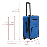 Rockland Fashion Softside Upright Luggage Set, Expandable, Blue, 2 - Piece Set (14/19)