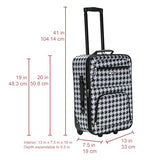Rockland Fashion Softside Upright Luggage Set, Expandable, Kensington, Black and White, 2 - Piece(14/19)