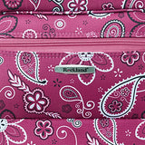 Rockland Fashion Softside Upright Luggage Set, Expandable, Wheel, Telescopic Handle, Pink Bandana, 2 - Piece (14/19)