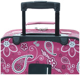 Rockland Fashion Softside Upright Luggage Set, Expandable, Wheel, Telescopic Handle, Pink Bandana, 2 - Piece (14/19)