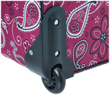 Rockland Fashion Softside Upright Luggage Set, Expandable, Wheel, Telescopic Handle, Pink Bandana, 2 - Piece (14/19)