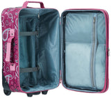 Rockland Fashion Softside Upright Luggage Set, Expandable, Wheel, Telescopic Handle, Pink Bandana, 2 - Piece (14/19)