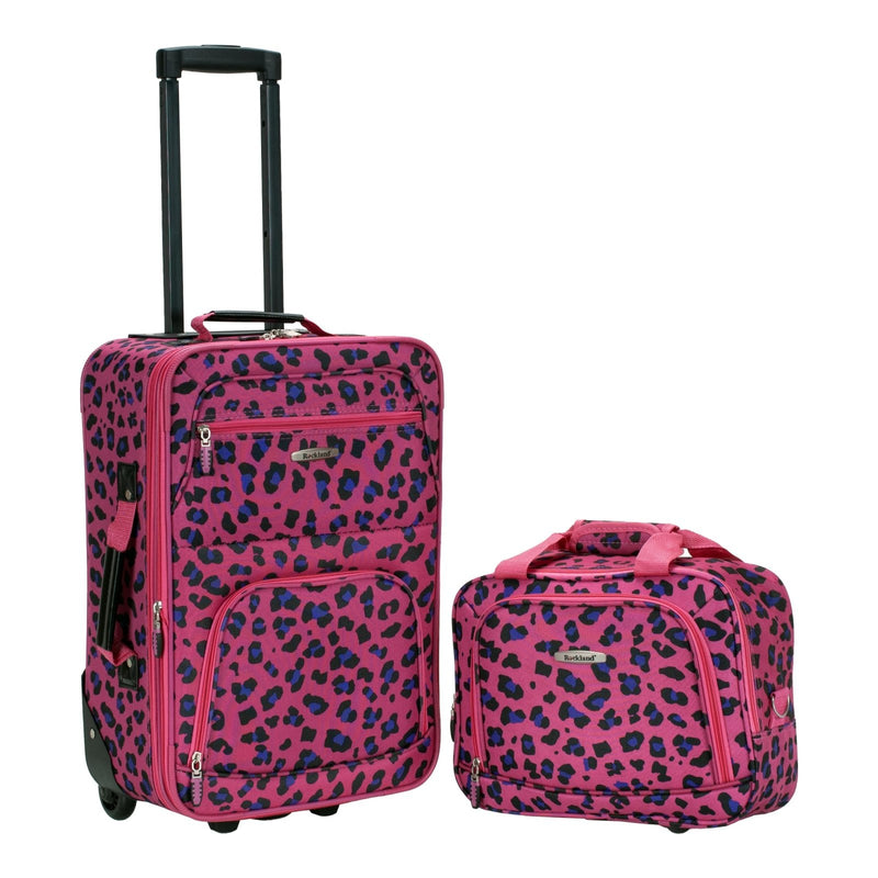 Rockland Fashion Softside Upright Luggage Set, Magenta Leopard, 2 - Piece (14/19)