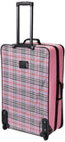 Rockland Fashion Softside Upright Luggage Set, Telescoping Handles, Pink Cross, 4 - Piece (14/19/24/28)