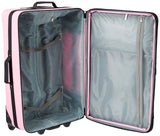 Rockland Fashion Softside Upright Luggage Set, Telescoping Handles, Pink Cross, 4 - Piece (14/19/24/28)