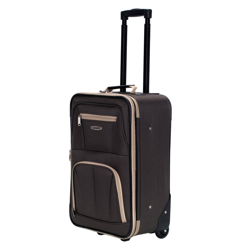Rockland Fashion Softside Upright Luggage Set,'Expandable,Lightweight,Telescopic Handle,Wheel, Brown, 2 - Piece (14/19)