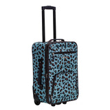 Rockland Fashion Softside Upright Luggage Set,Expandable,Telescopic Handle,Wheel, Blue Leopard, 2 - Piece (14/19)