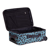 Rockland Fashion Softside Upright Luggage Set,Expandable,Telescopic Handle,Wheel, Blue Leopard, 2 - Piece (14/19)
