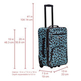 Rockland Fashion Softside Upright Luggage Set,Expandable,Telescopic Handle,Wheel, Blue Leopard, 2 - Piece (14/19)