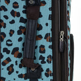 Rockland Fashion Softside Upright Luggage Set,Expandable,Telescopic Handle,Wheel, Blue Leopard, 2 - Piece (14/19)