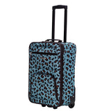 Rockland Fashion Softside Upright Luggage Set,Expandable,Telescopic Handle,Wheel, Blue Leopard, 2 - Piece (14/19)