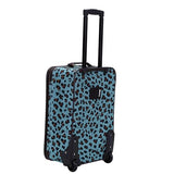 Rockland Fashion Softside Upright Luggage Set,Expandable,Telescopic Handle,Wheel, Blue Leopard, 2 - Piece (14/19)