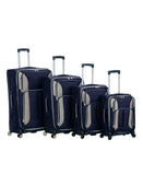 Rockland Impact Softside Spinner Wheel Luggage Set, Navy, 4 - Piece Set (18/22/26/30)