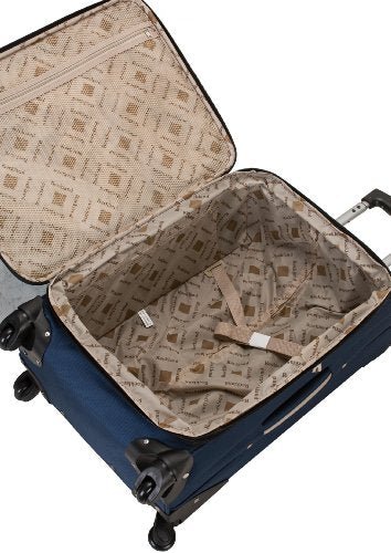 Rockland Impact Softside Spinner Wheel Luggage Set, Navy, 4 - Piece Set (18/22/26/30)