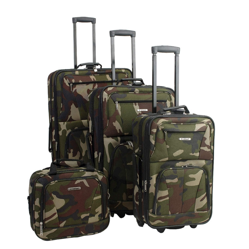 Rockland Journey Softside Upright Luggage Set, Expandable, Camouflage, 4 - Piece (14/19/24/28)