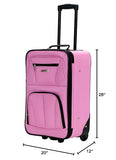Rockland Journey Softside Upright Luggage Set, Expandable, Pink, 4 - Piece (14/19/24/28)